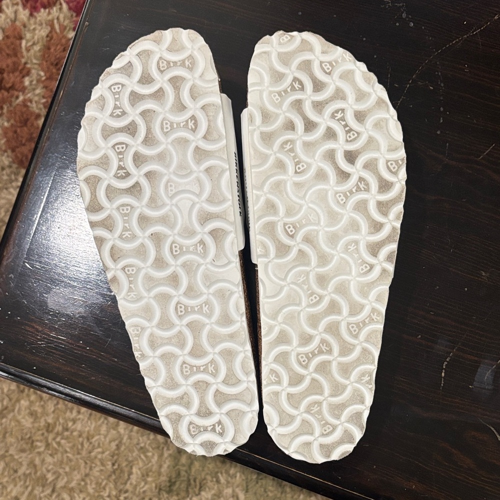 Birkenstock Women's White Slide Sandals - Picture 2 of 3